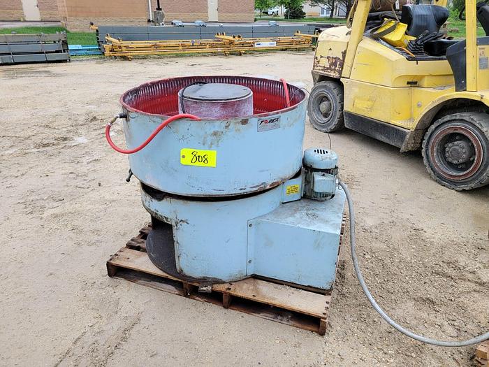 Used Torex 36” Diameter Model #TG3614-F Vibratory Finishing Tub w/Pump System