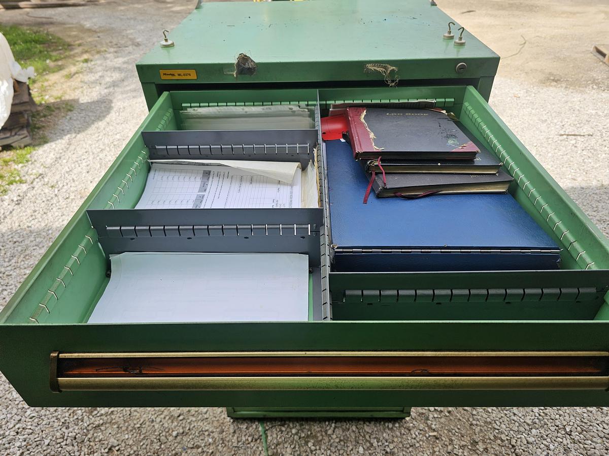 Used 9 Drawer Equipto Industrial Modular Ball Bearing Tooling Cabinet 30" x 28" x 59" 