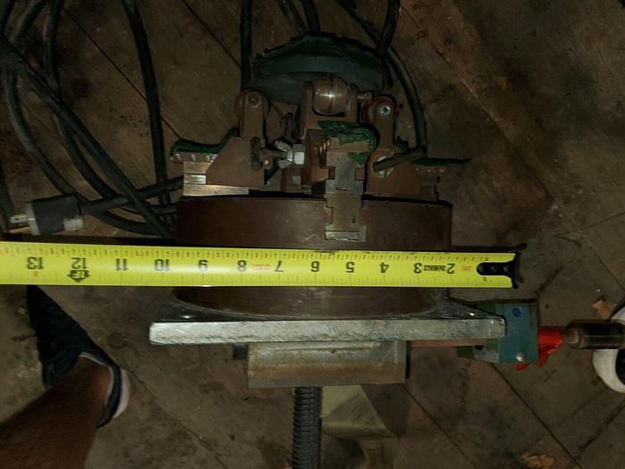 Used 10'' 4-Jaw Self Centering Lathe Chuck with Custom Mounting and Fixture