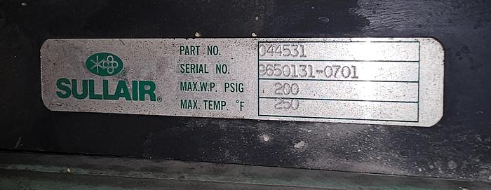 Used 40 Hp Sullair 10B-40H Portable Cart Mounted Rotary Screw Air Compressor