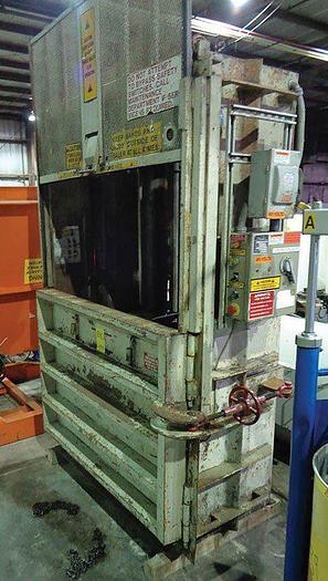 Used Accurate Industries Vertical Hydraulic Downacting Cardboard Baler