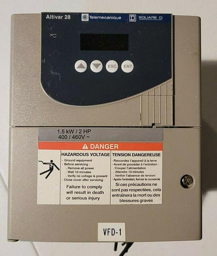 Used Square D Telemecanique Altivar 28 Electric AC drive ATV28HU29N4U 1.5 kW/2 Hp