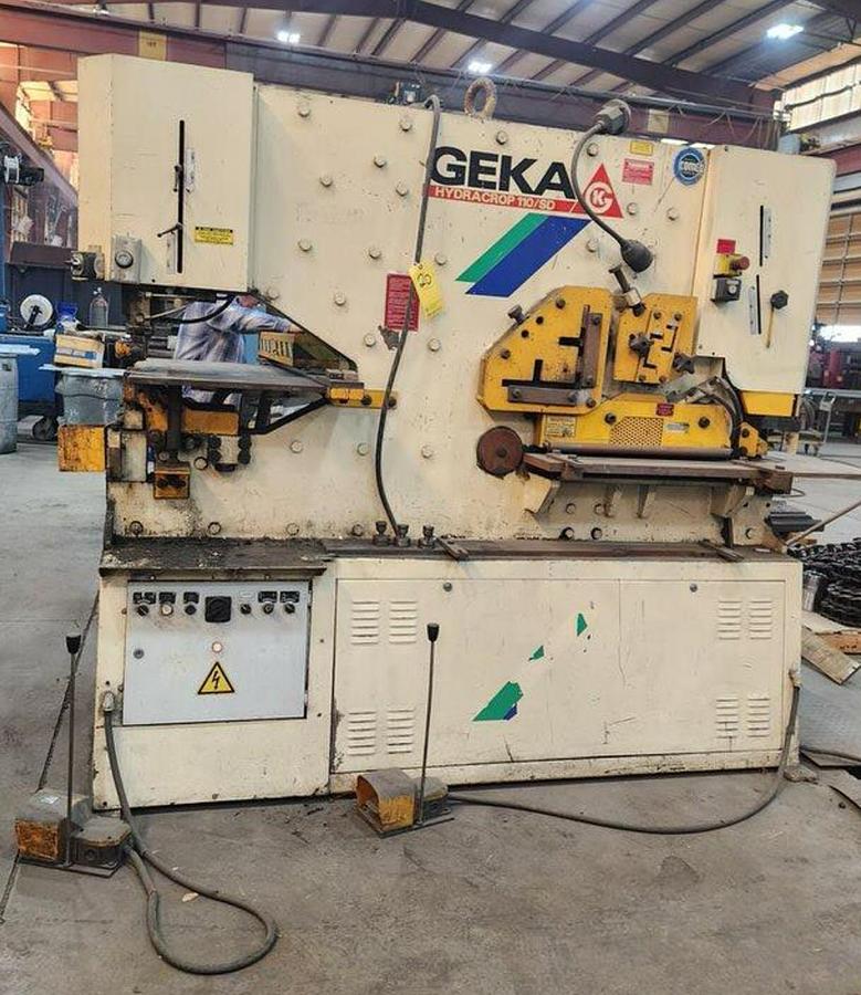 Used Geka Hydracrop 110/SD Dual Cylinder Hydraulic Ironworker 120 Ton Capacity