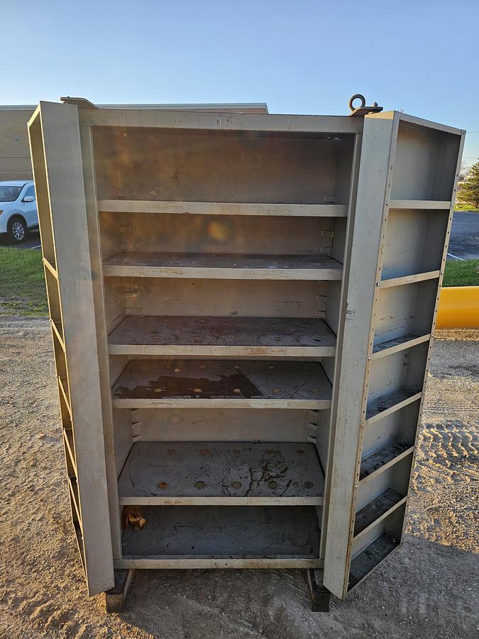Used Heavy Duty 38" x 24" x 71" T Steel Storage Cabinet, 5 Shelves & Door Storage