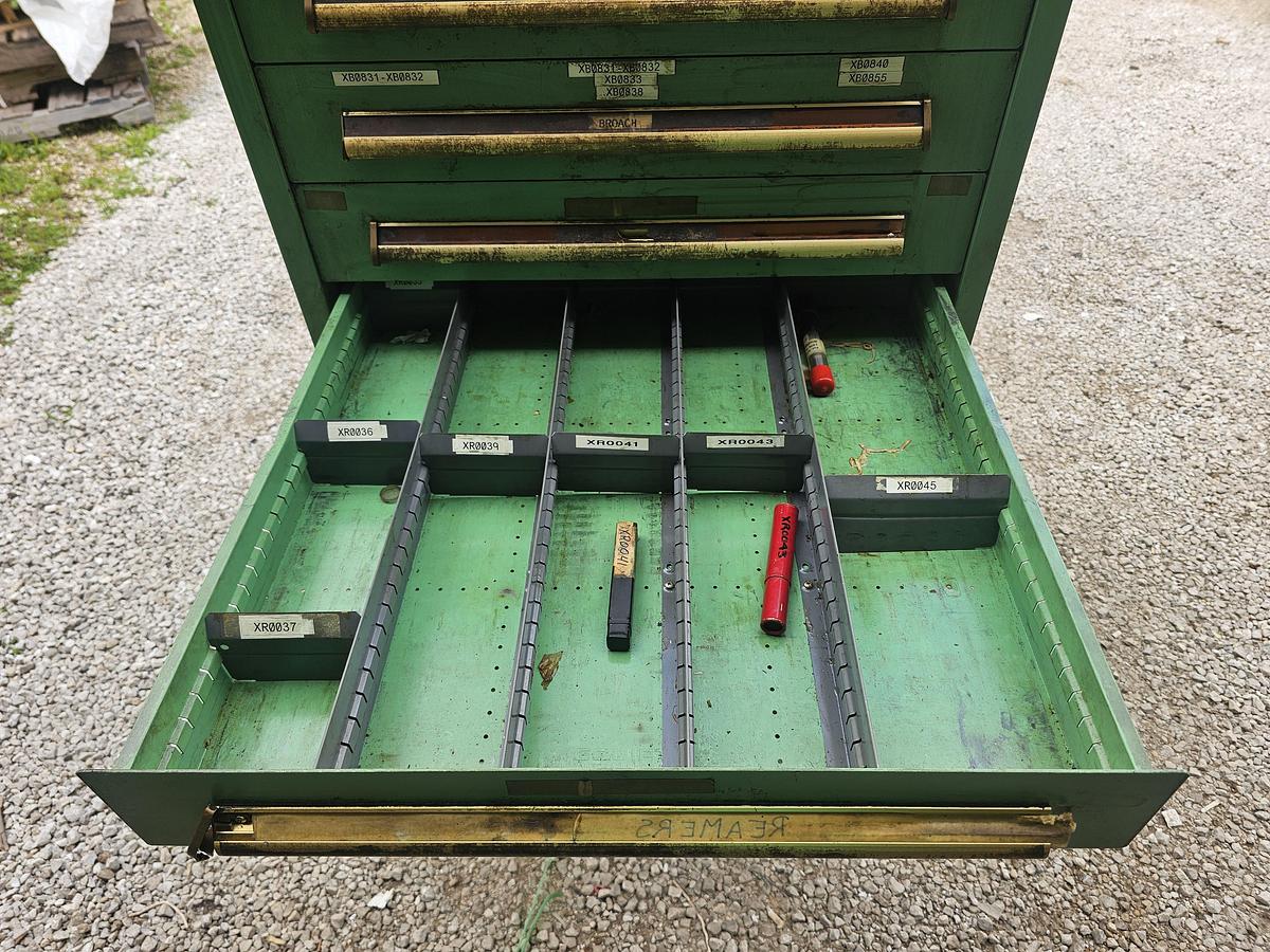 Used 12 Drawer Equipto Industrial Parts Storage Tooling Cabinet 30" x 28" x 57"
