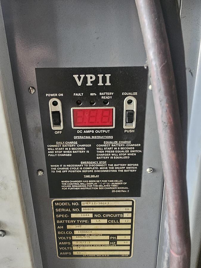 Used 24 Volt Oldham Hawker EMEP12-380K3 Industrial Lead Acid Battery Charger