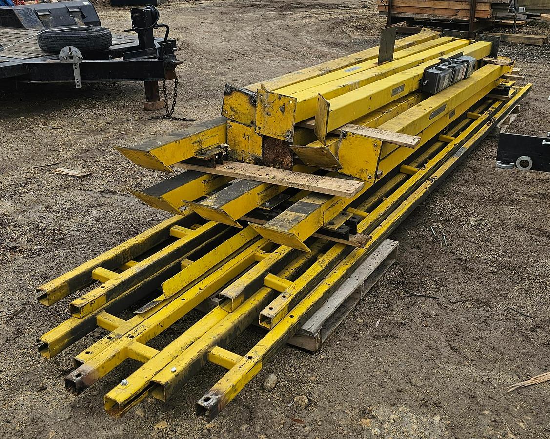 Used 16' Span x 60' Runway CM Loderail 1000 lb Modular Freestanding Workstation Bridge Crane 