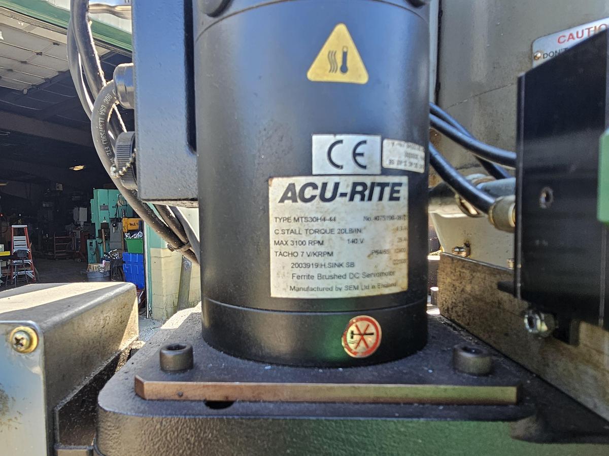 Used 3 Hp Sharp LMV-50/DVS CNC Vertical Knee Mill Acu-Rite CNC Control Collets & Vise