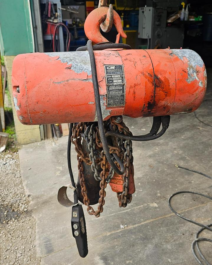 Used 2 Ton CM Lodestar Electric Chain Hoist Model R 15' Lift w/Pendant Control 