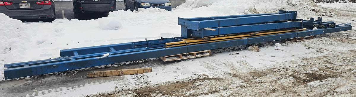 Used 1 Ton Gorbel Modular Workstation Bridge Crane 17' Span x 37' Runway & 1 Ton Demag Electric Chain Hoist