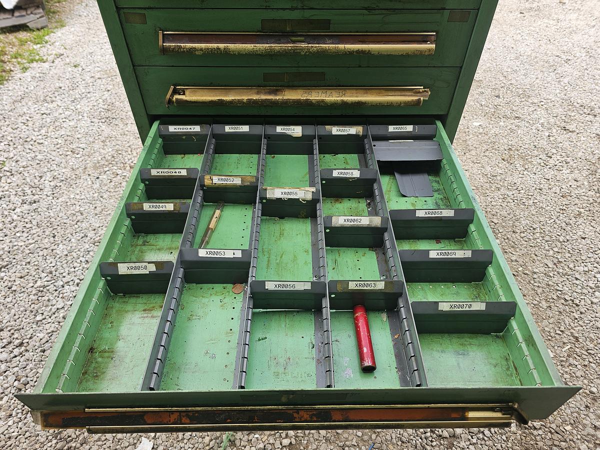 Used 12 Drawer Equipto Industrial Parts Storage Tooling Cabinet 30" x 28" x 57"