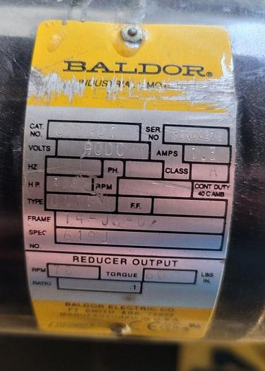 Used 60" Long x 12" W Flat Belt Conveyor section 1/8 Hp @ 90 Volt Vari-speed DC Motor