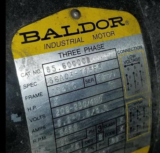 Used Grundfos CRK8-40 U-W-A-AUUV Pump 3 Hp Baldor Motor 53 GPM Flow Rate