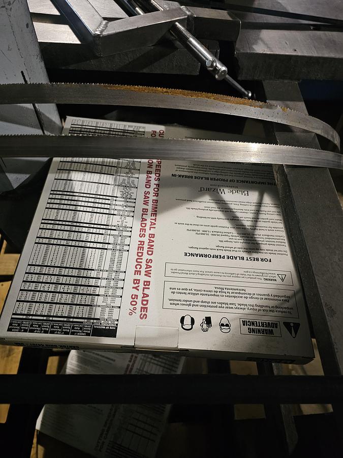 Used Roll-In EF1459 Portable Vertical Bandsaw 9" x 14" Capacity w/Clamps & Extra Blades