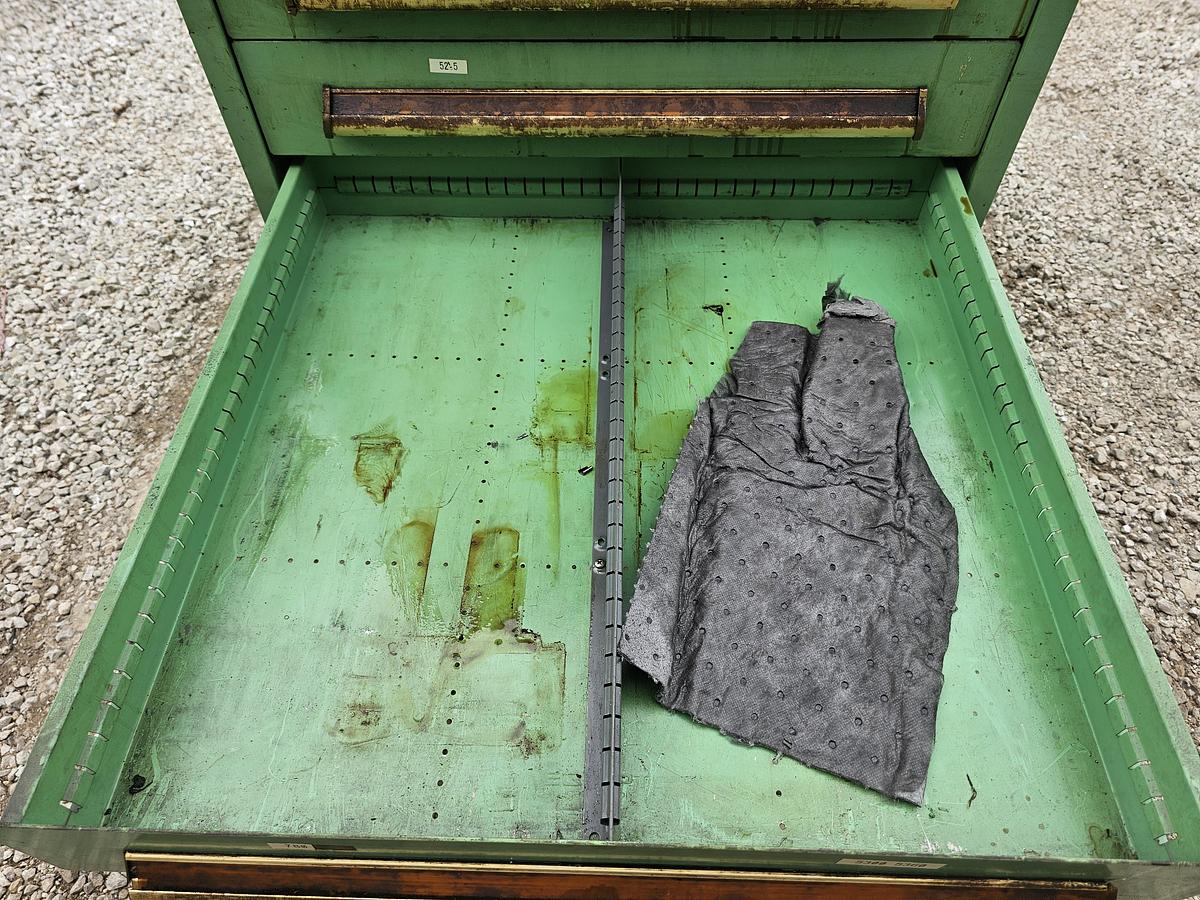 Used 12 Drawer Equipto Industrial Parts Storage Tooling Cabinet 30" x 28" x 57"