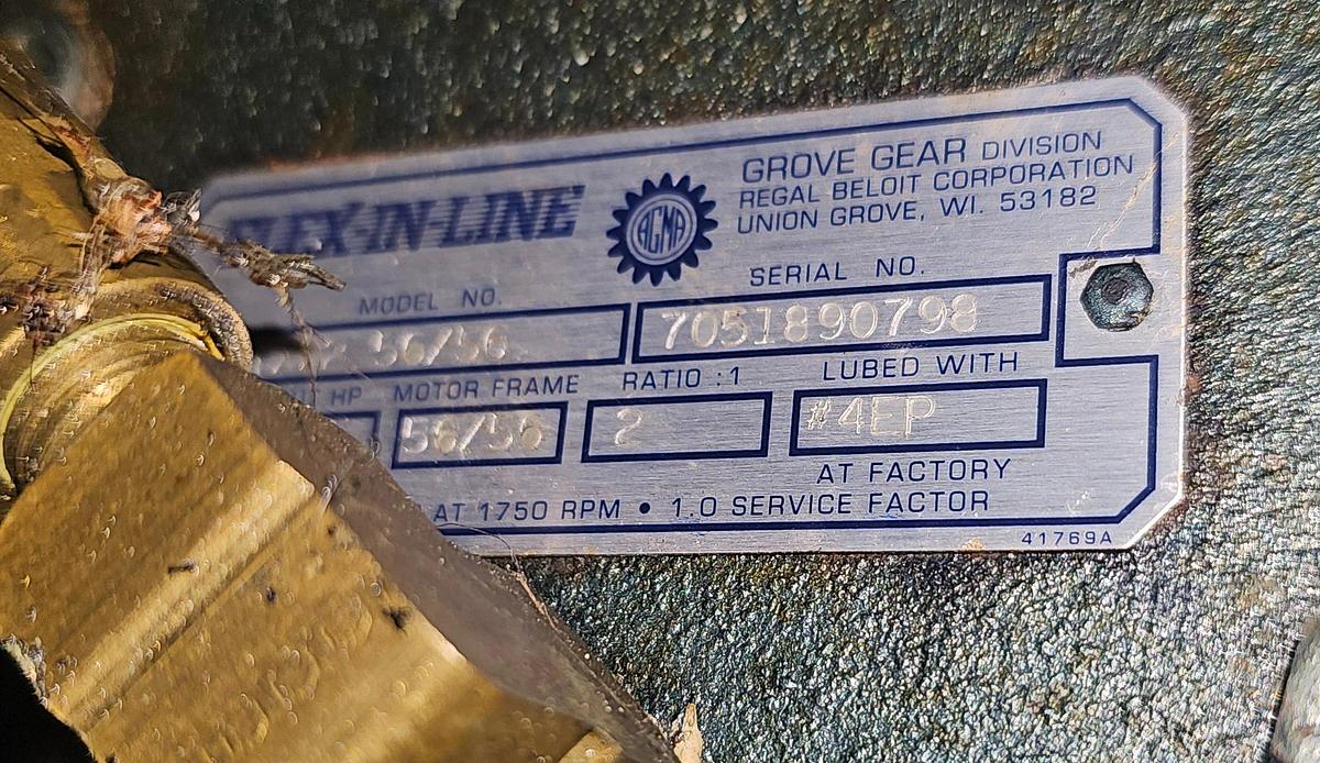 Used Reliance Electric Gear Motor 1/2 Hp W/ Tigear  .90 RATIO 1056 Output RPM