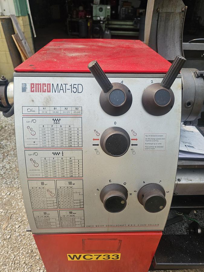 Used EMCO Emcomat EM15D Precision Variable Speed Engine Lathe, 15" x 40"