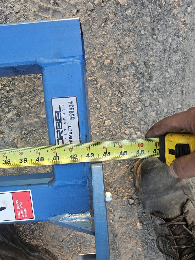 Used 500# Gorbel Freestanding Jib Crane 8' Under Beam x 100" Arm Length & CM Hoist