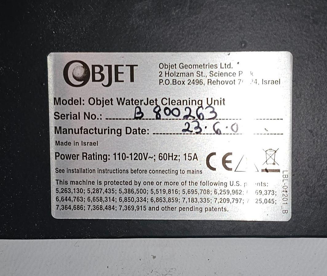 Used (2) Stratasys Objet OWJ-03US Standalone Water Jet Cleaning Systems - No Pressure Washer