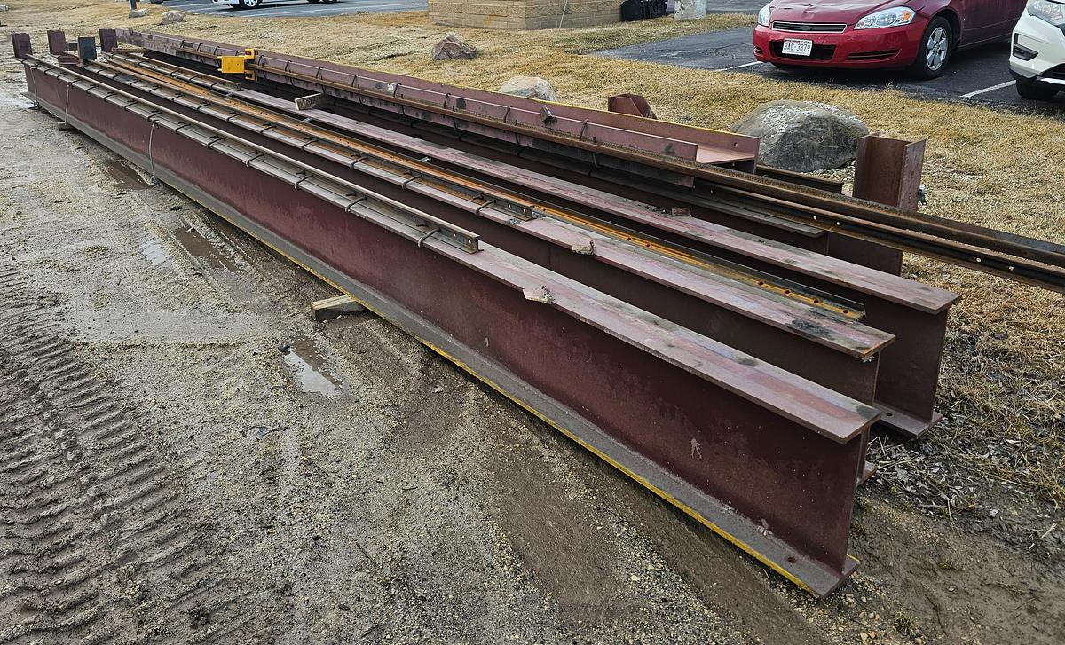 Used 35' Span x 105' Runway 3 Ton Uesco Double Bridge Freestanding Overhead Crane