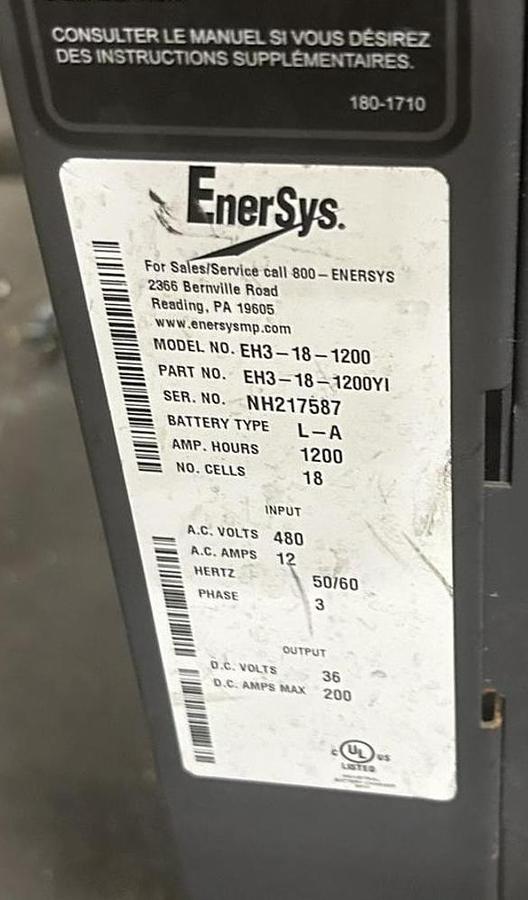 Used 36 Volt Enersys EnForcer HF Series Forklift Charger EH3-18-1200