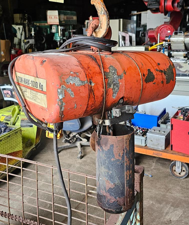 Used 1 Ton CM Lodestar Electric Chain Hoist Model L 15' Lift w/Pendant Control