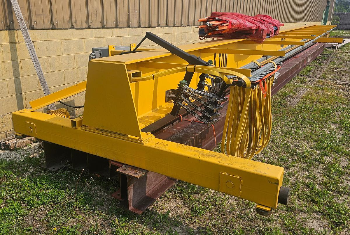 Used 5 Ton Crane Werks 45' x 120' Free Standing Overhead Bridge Crane & RM Hoist
