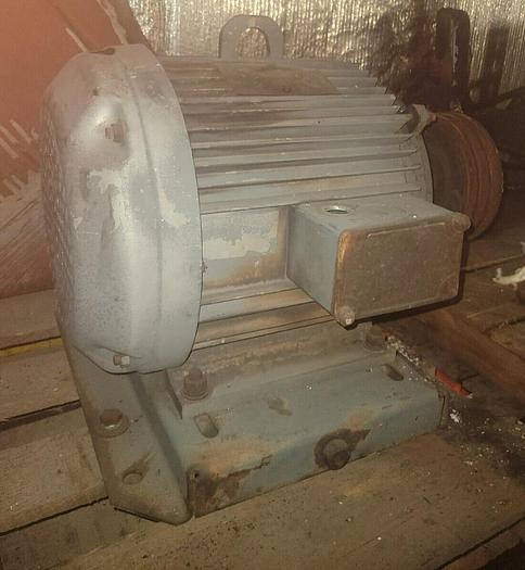 Used Lincoln 15 Hp AC Motor 1750 RPM 254T Frame w/Pulley 230/460V