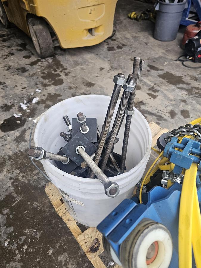 Used 1 Ton Gorbel Modular Workstation Bridge Crane 17' Span x 37' Runway & 1 Ton Demag Electric Chain Hoist