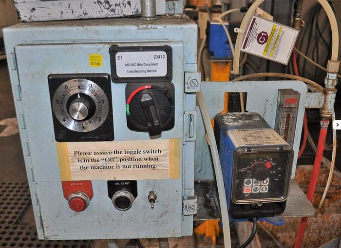 Used Torex 36” Diameter Model #TG3614-F Vibratory Finishing Tub w/Pump System