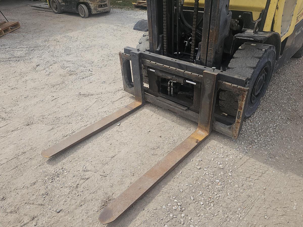 Used 2012 Hyster H100FT Propane 3-Stage Low Profile Mast Forklift - 10,000 LB, 163.2" Lift