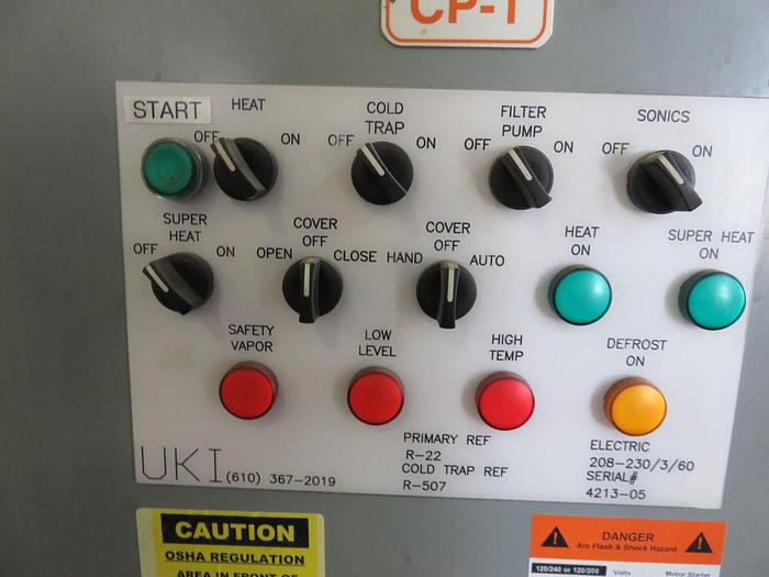 Used Ultra-Kool Model #10-15-ETE Ultrasonic Parts Degreaser w/Cold Trap & Crest Ultrasonic Generators
