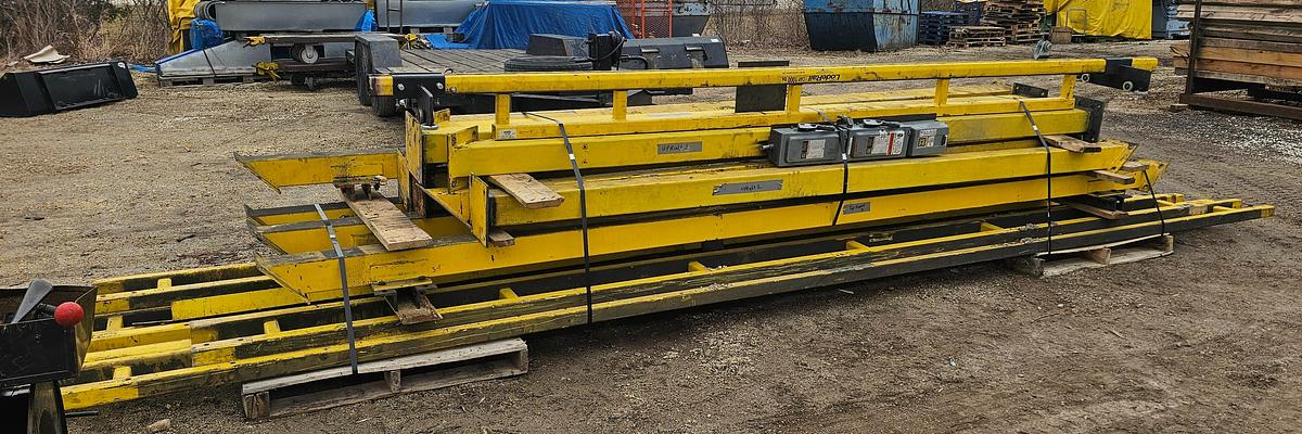 Used 16' Span x 60' Runway CM Loderail 1000 lb Modular Freestanding Workstation Bridge Crane 