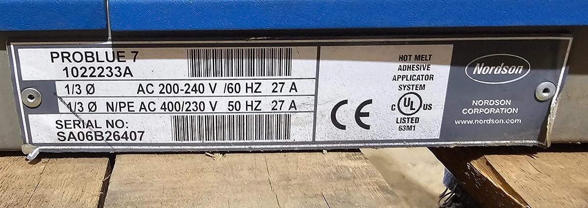 Used Nordson ProBlue 7 Adhesive Melter | 7kg Tank | 200-240V | Part 1022233A