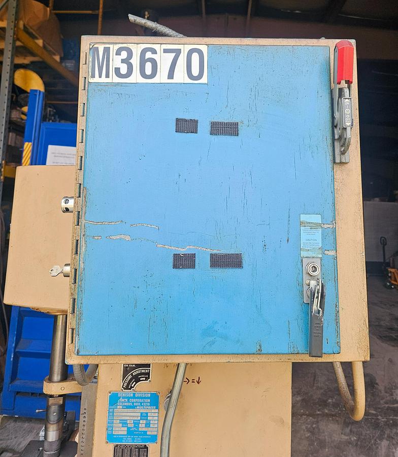 Used 6-Ton Denison Multipress R065MC202D266C218A12A201S220 Hydraulic C-Frame Bench Press