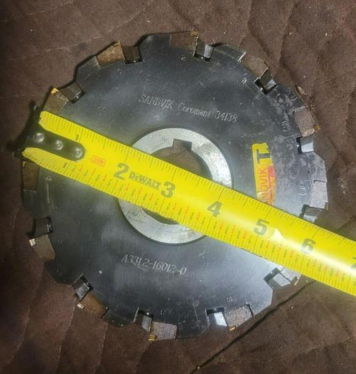Used 6'' Sandvik Coromant Carbide Slot Mill Cutter 12 Carbide Tip A3312-16012-0