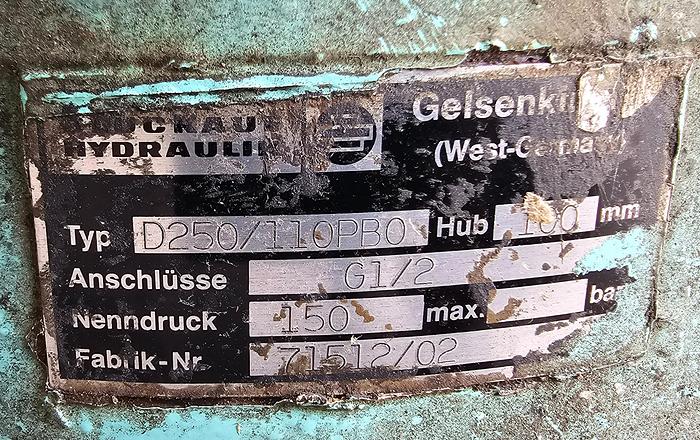 Used Duckau Hydraulik D250/110PB0 100 Ton Hydraulic Jack 100 mm Hub 