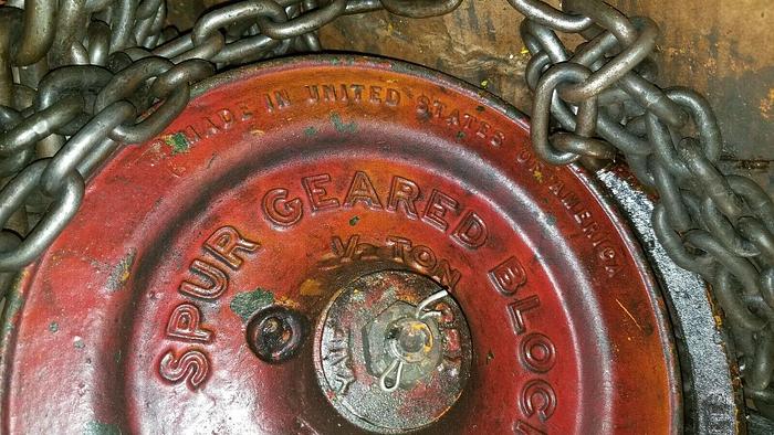 Used Philadelphia 1/2 Ton Spur Gear Chain Hoist