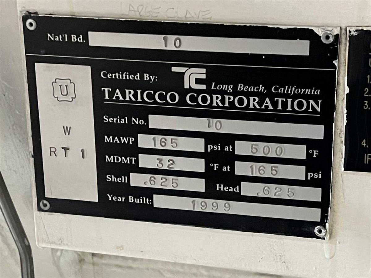 Used 9' x 20' Taricco Aerospace Autoclave | 165 PSI | Windows TCS Controls Upgrade