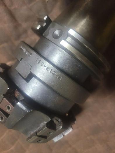 Used Tecnara 150-212-2 CAT50 Face Mill Holder 2'' Pilot Arbor Hole & 4'' Face Mill