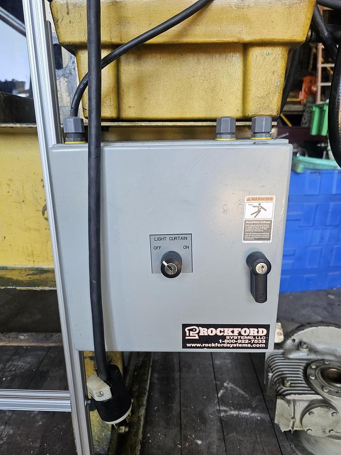 Used 50 Ton Enerpac Electric Over Hydraulic H-Frame Shop Press with Interchangeable Bits