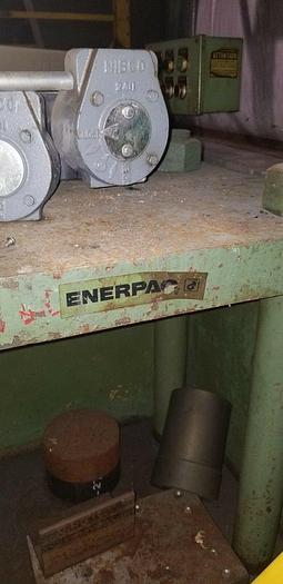 Used Enerpac 50 Ton Capacity 4 Post Hydraulic Pressure Test Stand