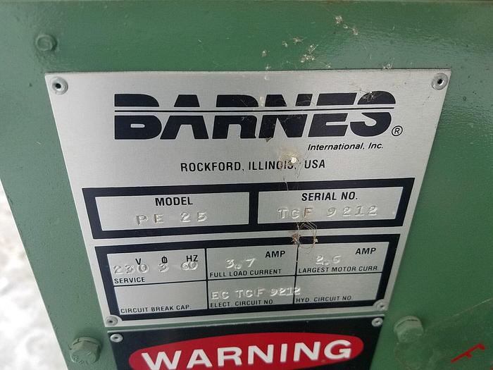 Used Barnes Fabric Coolant/Fluid Filtration System Model #: PE-25