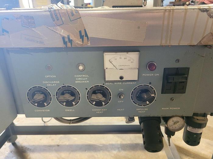 Used Shanklin Semi-Automatic L-Bar Sealer Model S-23B, 16" x 20" Cap, Power Conveyor