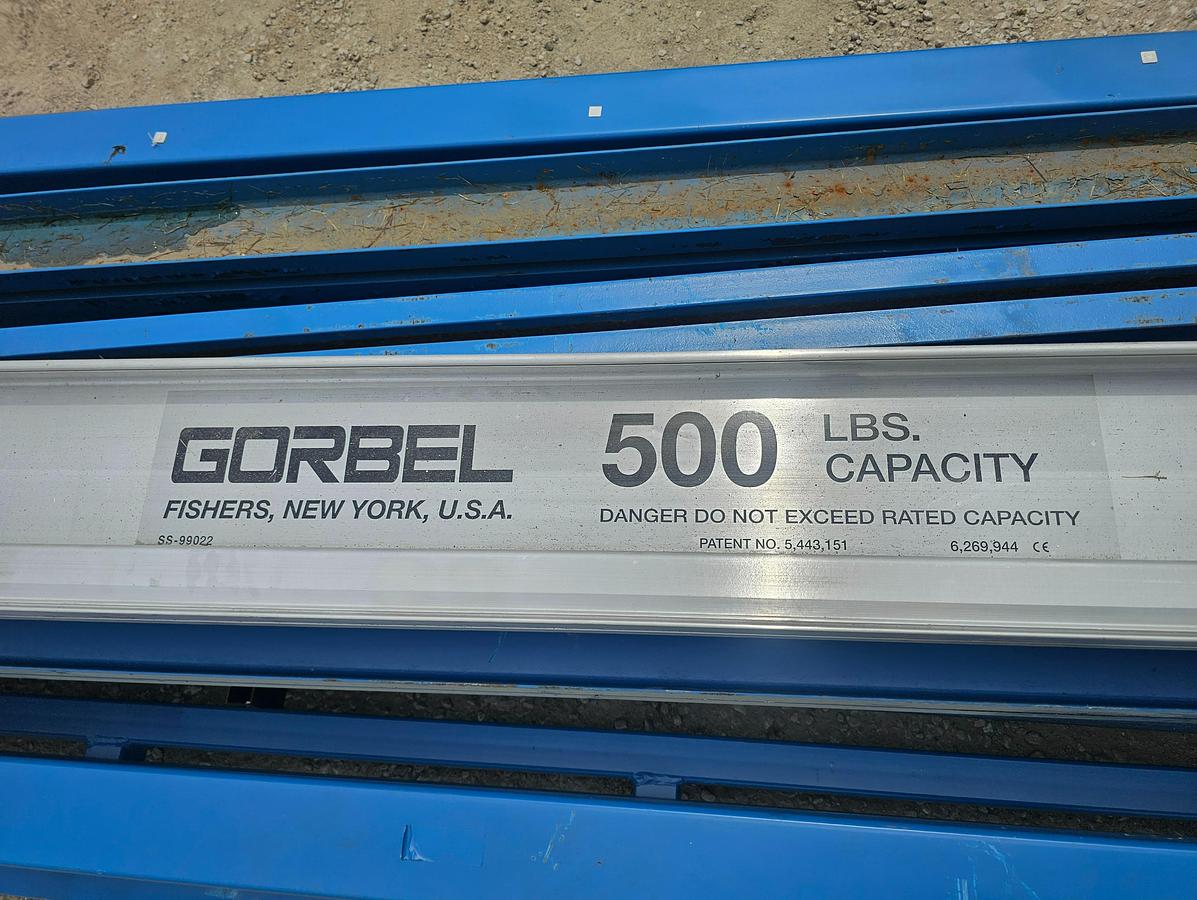 Used Gorbel 500 lb Freestanding Workstation Bridge Crane 18' Alum Bridge x 40' Runway w/ CM Hoist