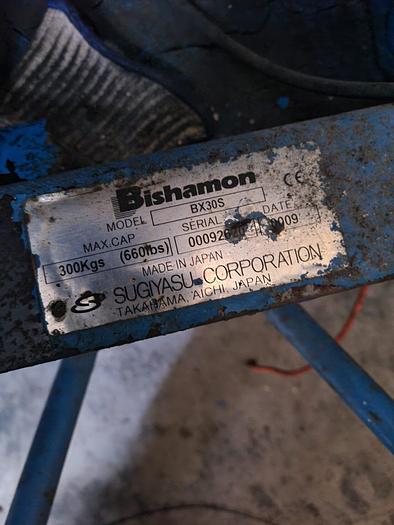 Used Bishamon BX-30S Double Scissor MobiLift Table, Capacity 660 lbs