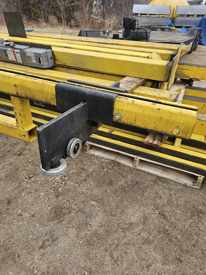 Used 16' Span x 60' Runway CM Loderail 1000 lb Modular Freestanding Workstation Bridge Crane 