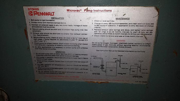 Used Stokes MicroVac Vacuum Pump &  615 RGS Roots Blower Combination - Vacuum Furnace