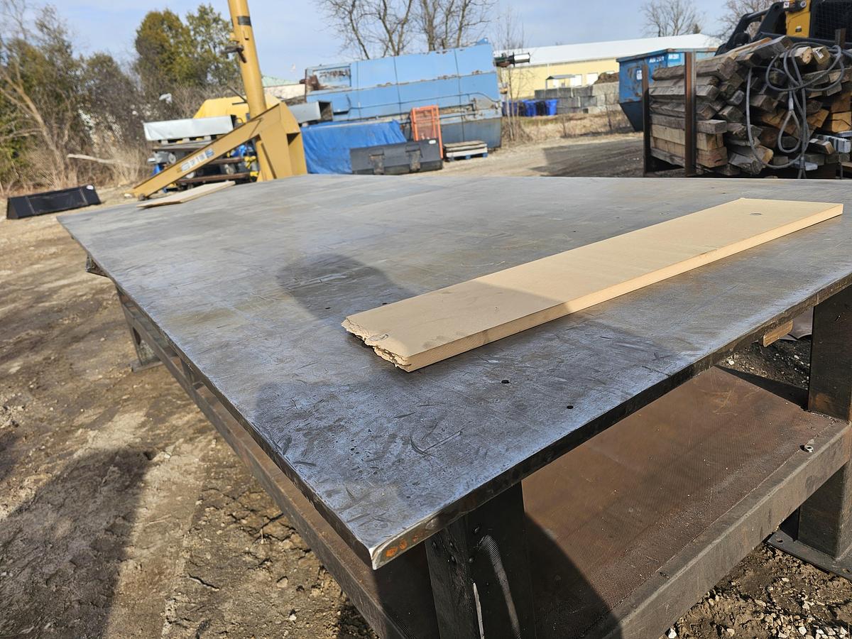 Used 12' x 5' Heavy-Duty Steel Fabrication Table | 1" Thick Top | 36" Height