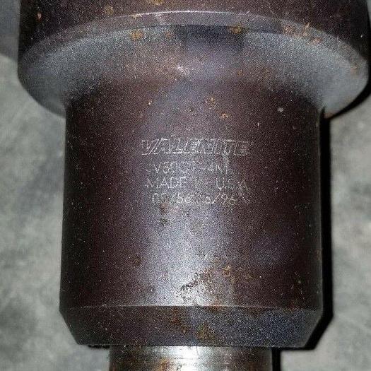 Used Valenite CAT 50 #4 Morse Taper Toolholder Part #: V50CT-4M w/ 15/16'' Drill